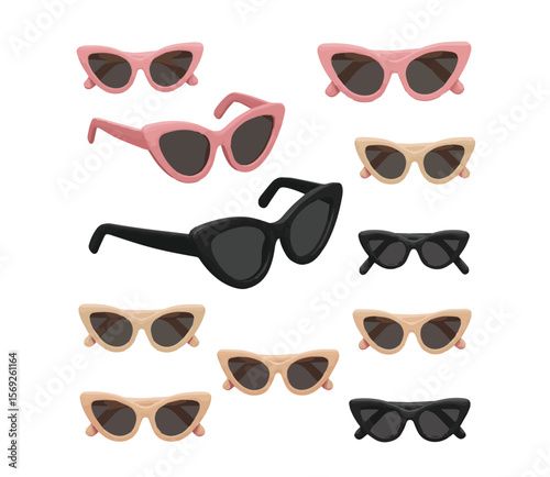 3D Front view cat eye sunglasses
