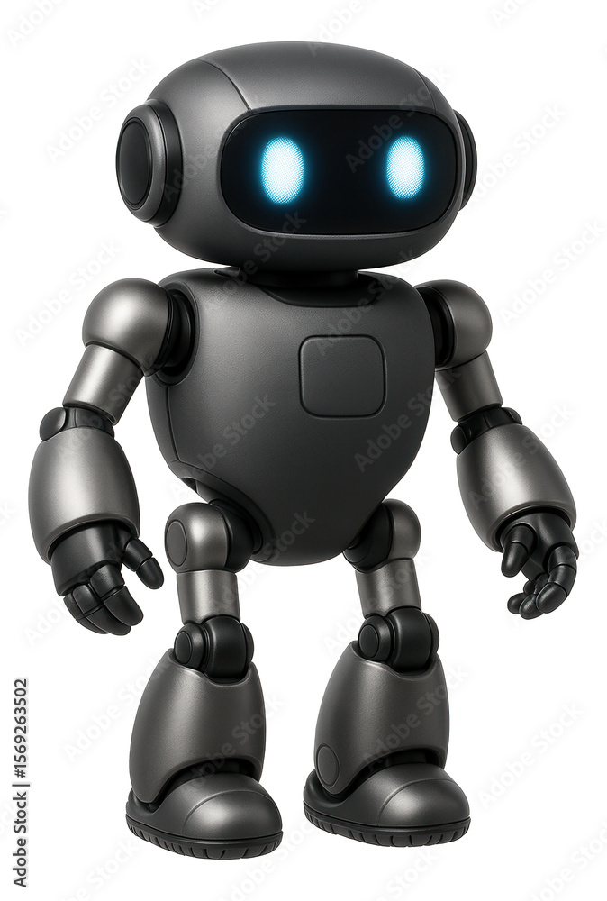 A gesture-controlled robot toy for a living area, allowing children to direct its movements with hand motions. A gesture-controlled robot toy for a living area, allowing children to direct its movements with hand motions.