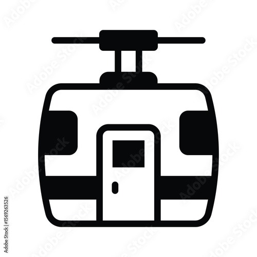 Premium glyph icon of hanging cable car design