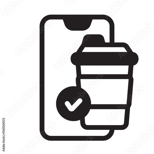 order coffee glyph icon