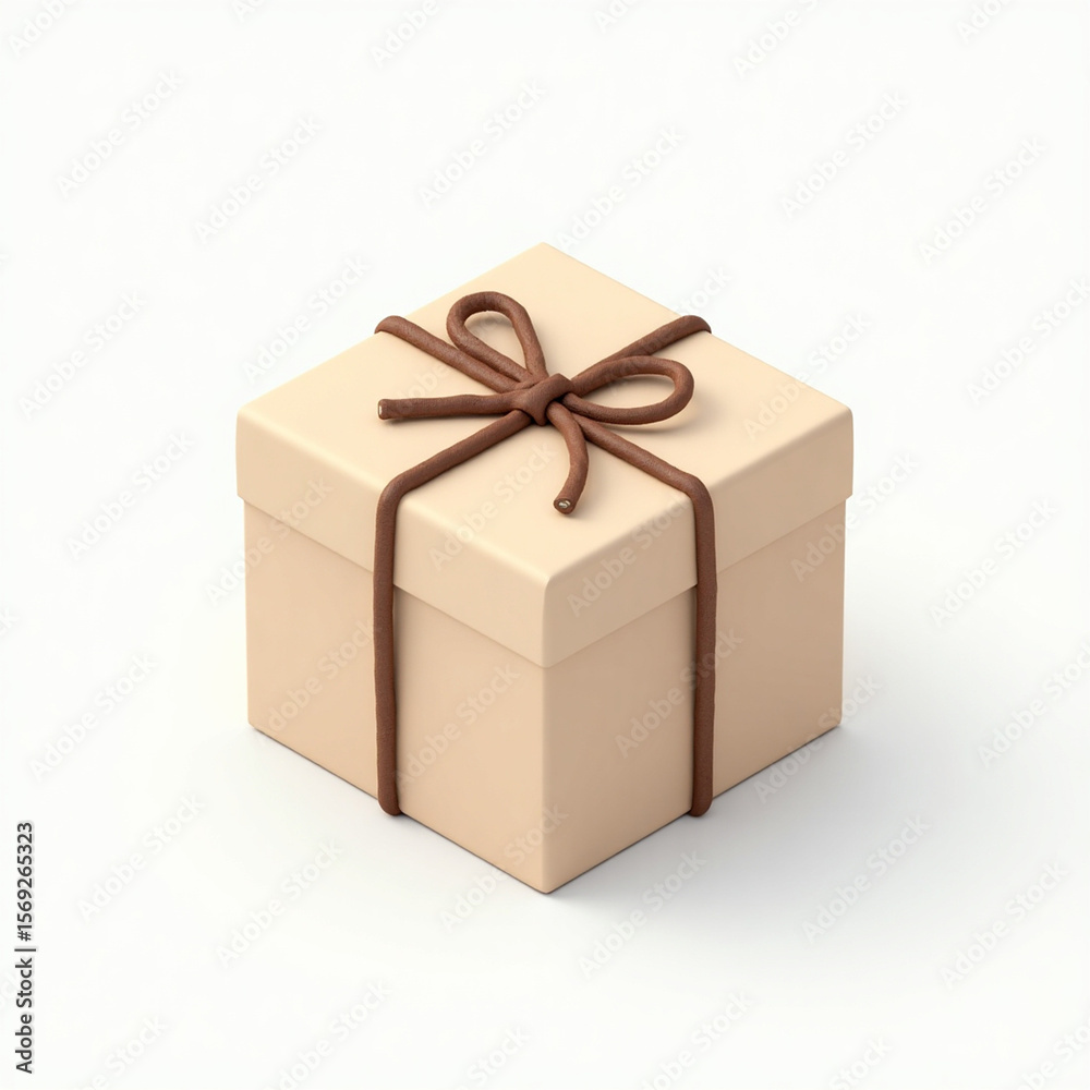Obraz premium Minimal 3D Gift Box Icon in Colorful Style for Celebration and App UI Design.