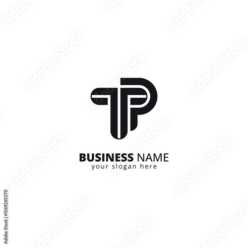 Creative T and P Letter Logo, Bold Monogram Design.
