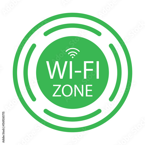 Free wifi zone flat vector icon
