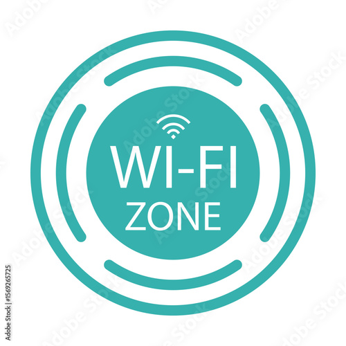 Free wifi zone flat vector icon