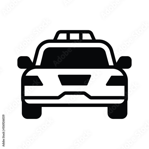 Ready to use glyph icon of city cab