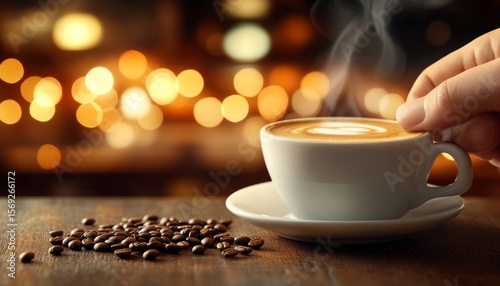 Serene Morning Coffee Ritual with Aromatic Brews, Warm Light, and Relaxing Ambience in Cafe Setting