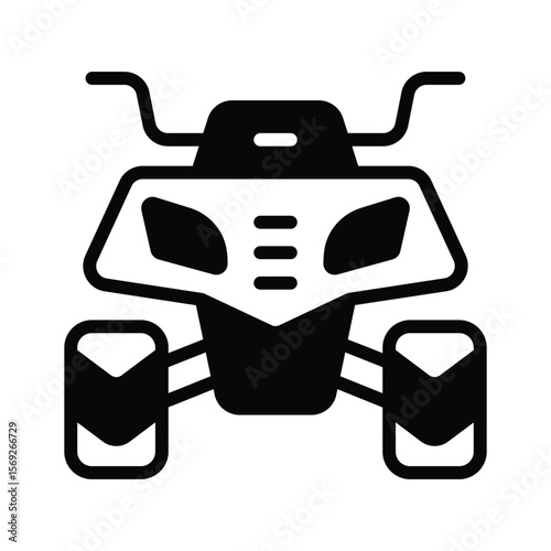 A trendy glyph icon of sporty quad bike