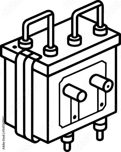 circuit breaker outline vector illustration for technical design