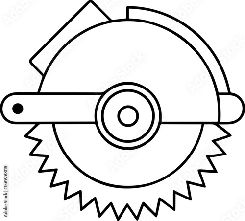 circular saw outline vector illustration vector illustration line art