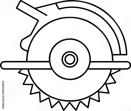 circular saw outline vector illustration vector illustration line art