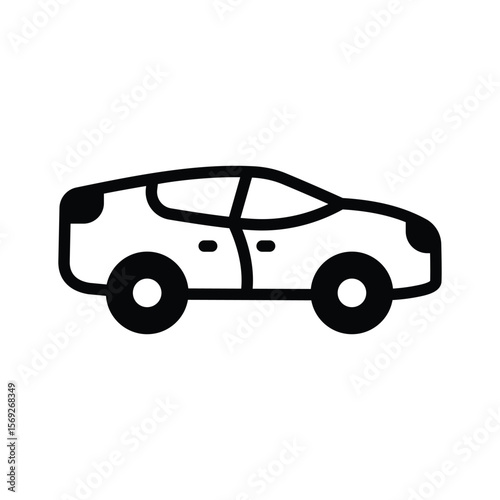 A trendy glyph icon of luxurious sedan car