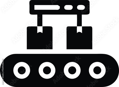 Conveyor belt with packages icon