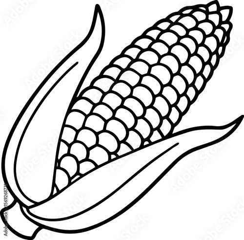 corn on the cob outline vector illustration vector illustration line art