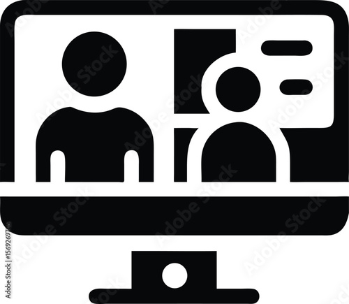 Online meeting video conference icon