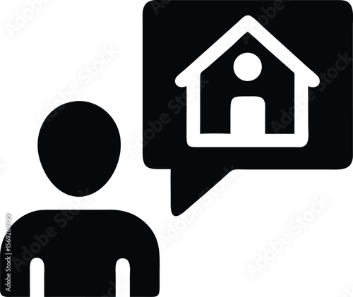 Person thinking icon. home property vector
