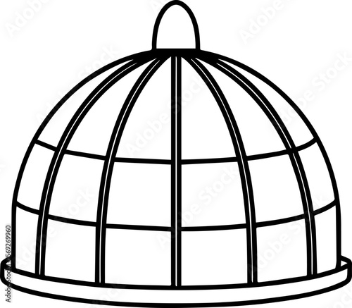 dome architecture outline vector illustration line art