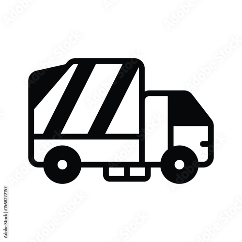 Premium glyph icon of global cargo truck delivery