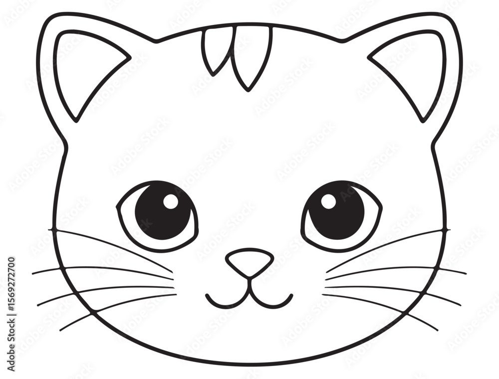 Obraz premium CUTE CAT FACE SILHOUETTE