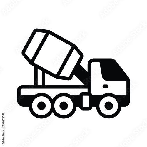 Grab this glyph icon of rotating cement truck