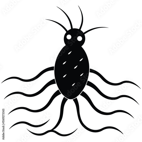 Plankton Silhouette Floating in Ocean Water Vector Design for Creative Projects