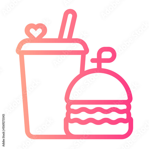 fast food gradient icon