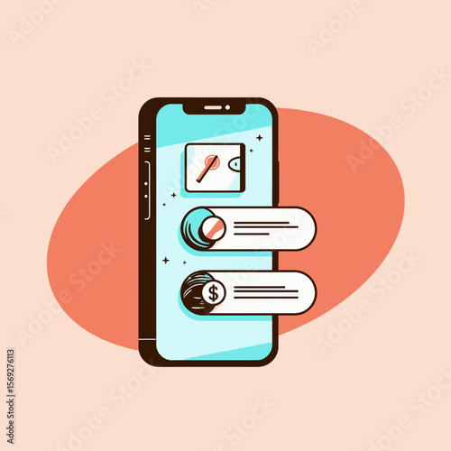 Smartphone displaying sports notifications and financial messages  