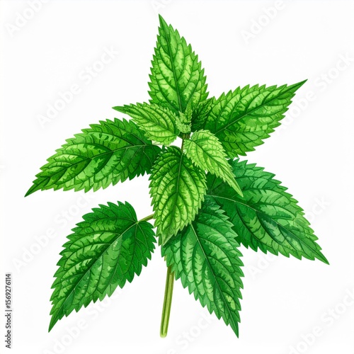 Detailed Illustration of Stinging Nettle Plant