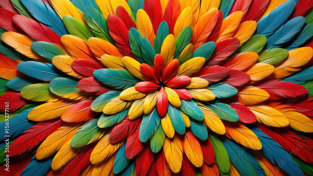 Fototapeta premium colorful bird feather motif and texture