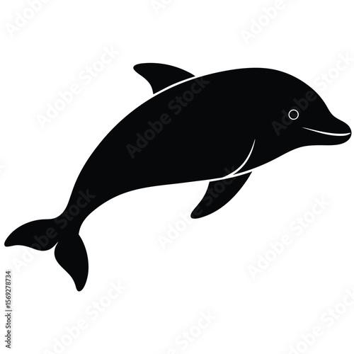 Beluga Whale Silhouette Illustration for Banner or Advertisement Design Element