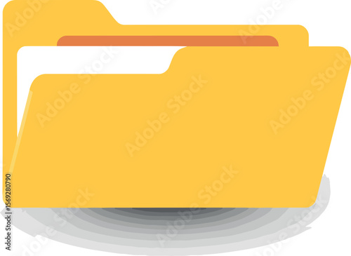 Yellow folder icon vector illustration for file management and storage