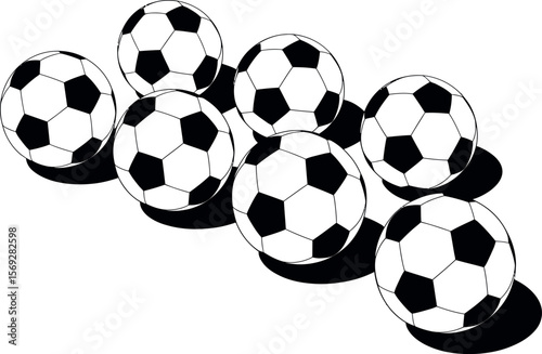 Soccer balls vector illustration for sports and recreation designs art