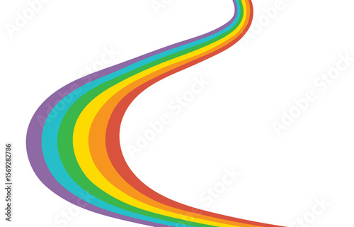 rainbow colorful curve side frame