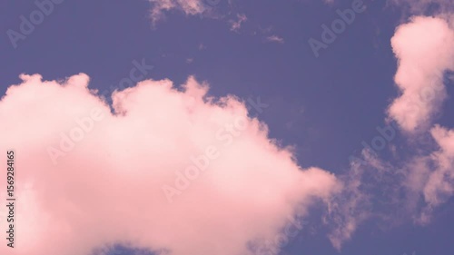 Beautiful Lilac Purple Blue Sky with Floating Pink Cloud at Sunrise Time lapse. Dawn Colorful Skyscrapers 4K Beauty Colorful Dawn Sky Slow Motion. Aerial Drone Shooting, Beautiful Summer Sunset. 