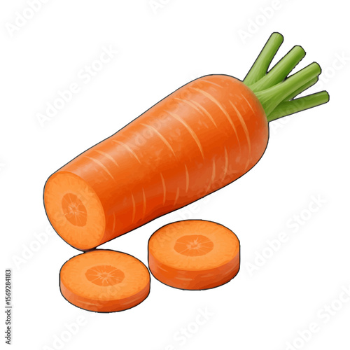 vector illustration of a fresh carrot
