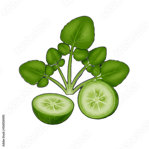vector illustration of a fresh watercress