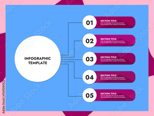 infographic template in blue and pink colors some of your information
