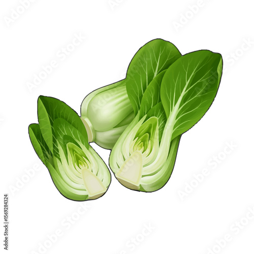 vector illustration of a fresh bok choy