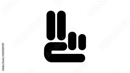 Runes Of Magic palm symbol,  black isolated silhouette