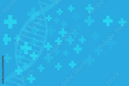 Medical DNA and Plus Signs Background