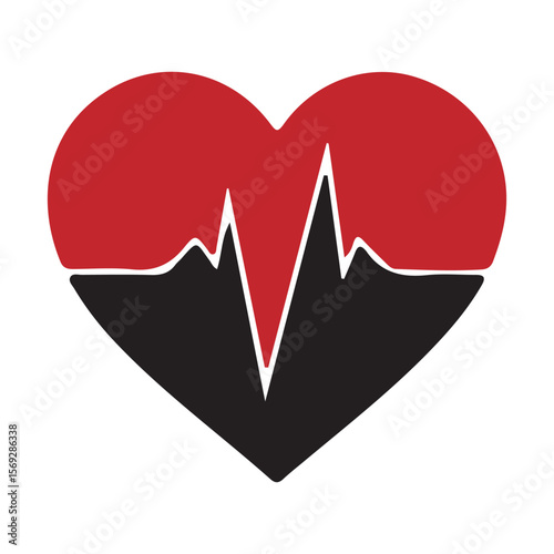 Heartbeat Pulse Line Icon - Cardiac Health And Love Symbol