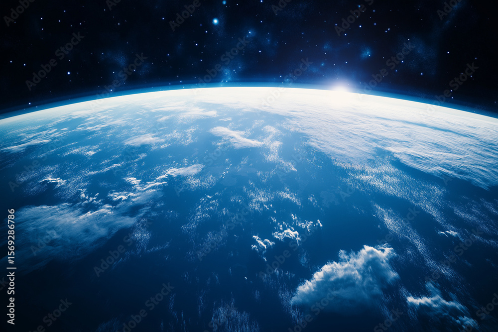 Obraz premium Cinematic shot of planet earth globe clouds and space background
