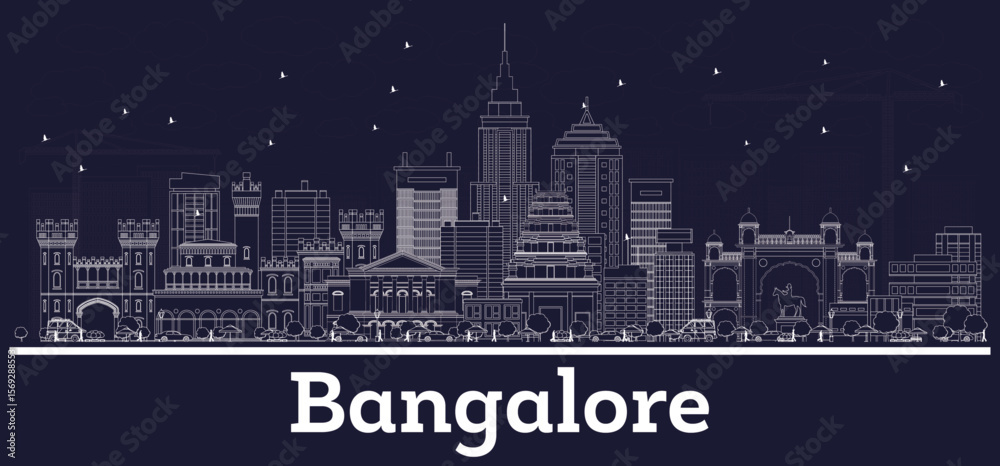 Naklejka premium Bangalore outline inverse