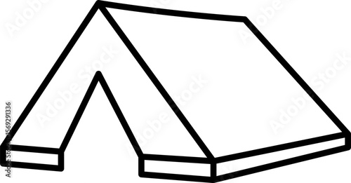 Tent camp vector silhouette black icon.