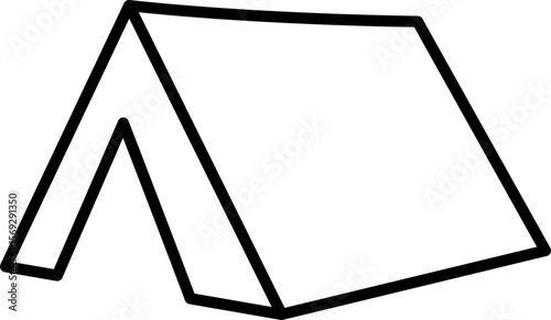 Tent camp vector silhouette black icon.
