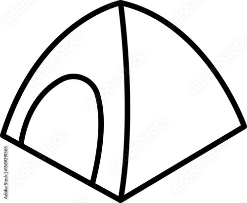 Tent camp vector silhouette black icon.