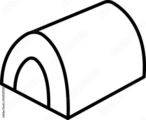 Tent camp vector silhouette black icon.