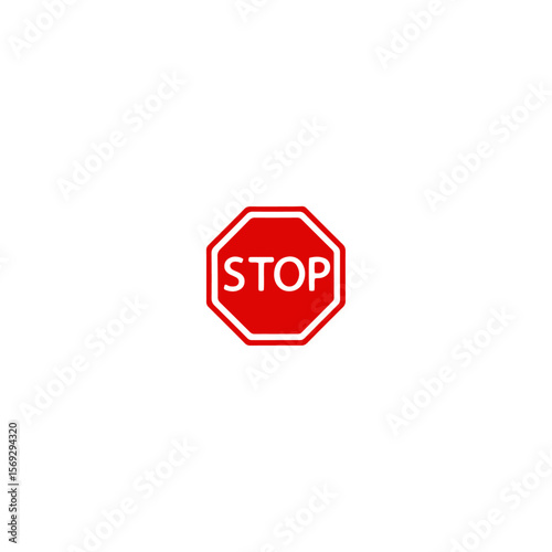 Traffic stop icon flat vector design. 