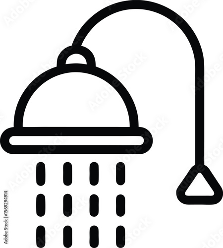 Shower Outline: Bathroom Icon


