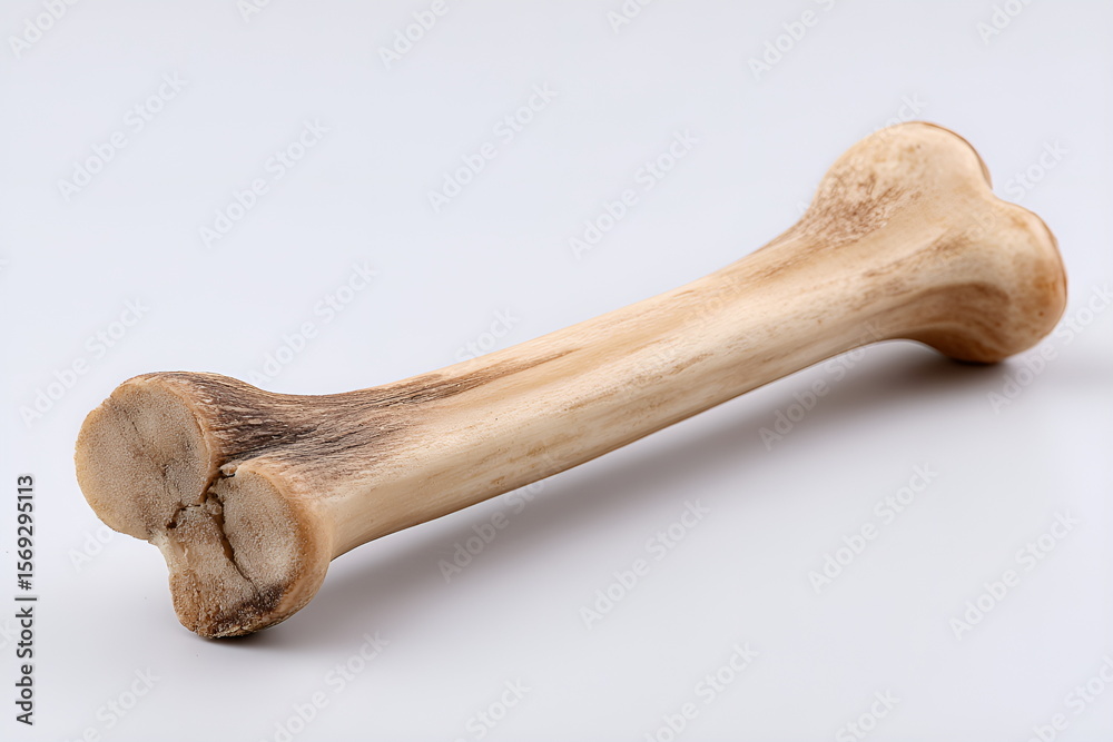 Dog chew bone on white background, domestic pets Dog chew bone on white background, domestic pets