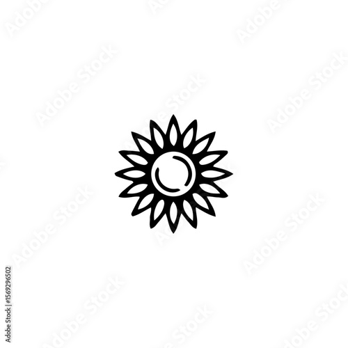 Sunflower icon flat vector design. 